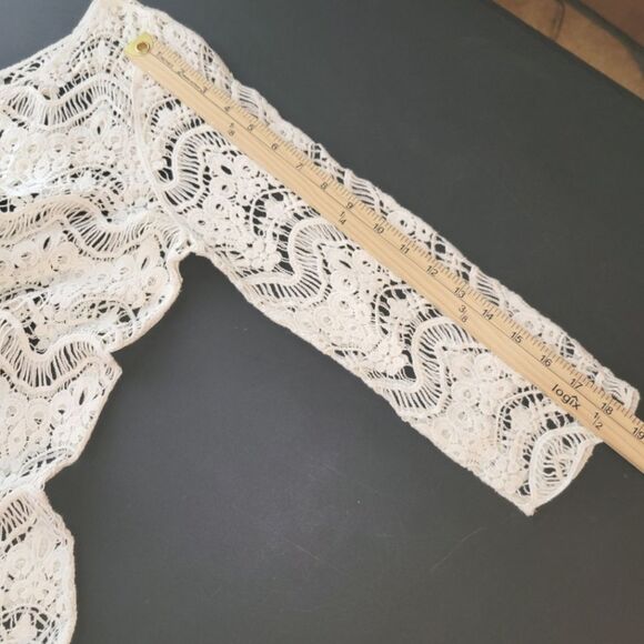 Ralph Lauren Cream Allover Lace Dress Large - Picture 7 of 8